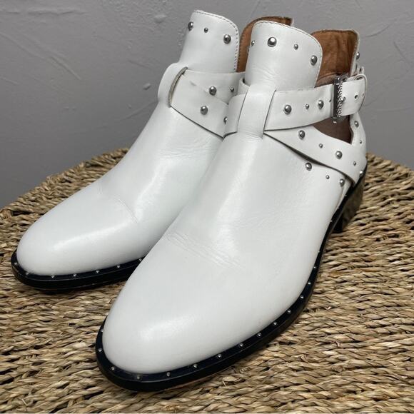 HALOGEN Booties Womens Size 7 Boho Leather Studded Ankle Boots Coastal Cowgirl - Picture 4 of 9